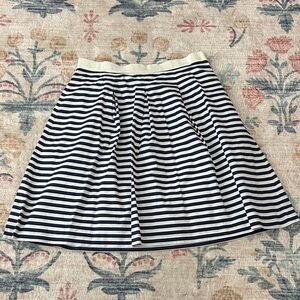 LOFT Navy and White Striped A-Line Skirt